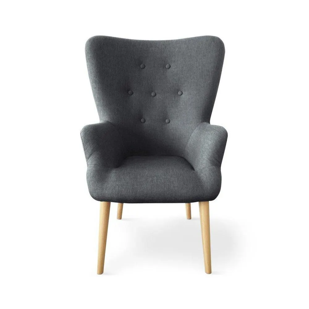 Shine - Sillón estilo escandinavo con tela color gris oscuro