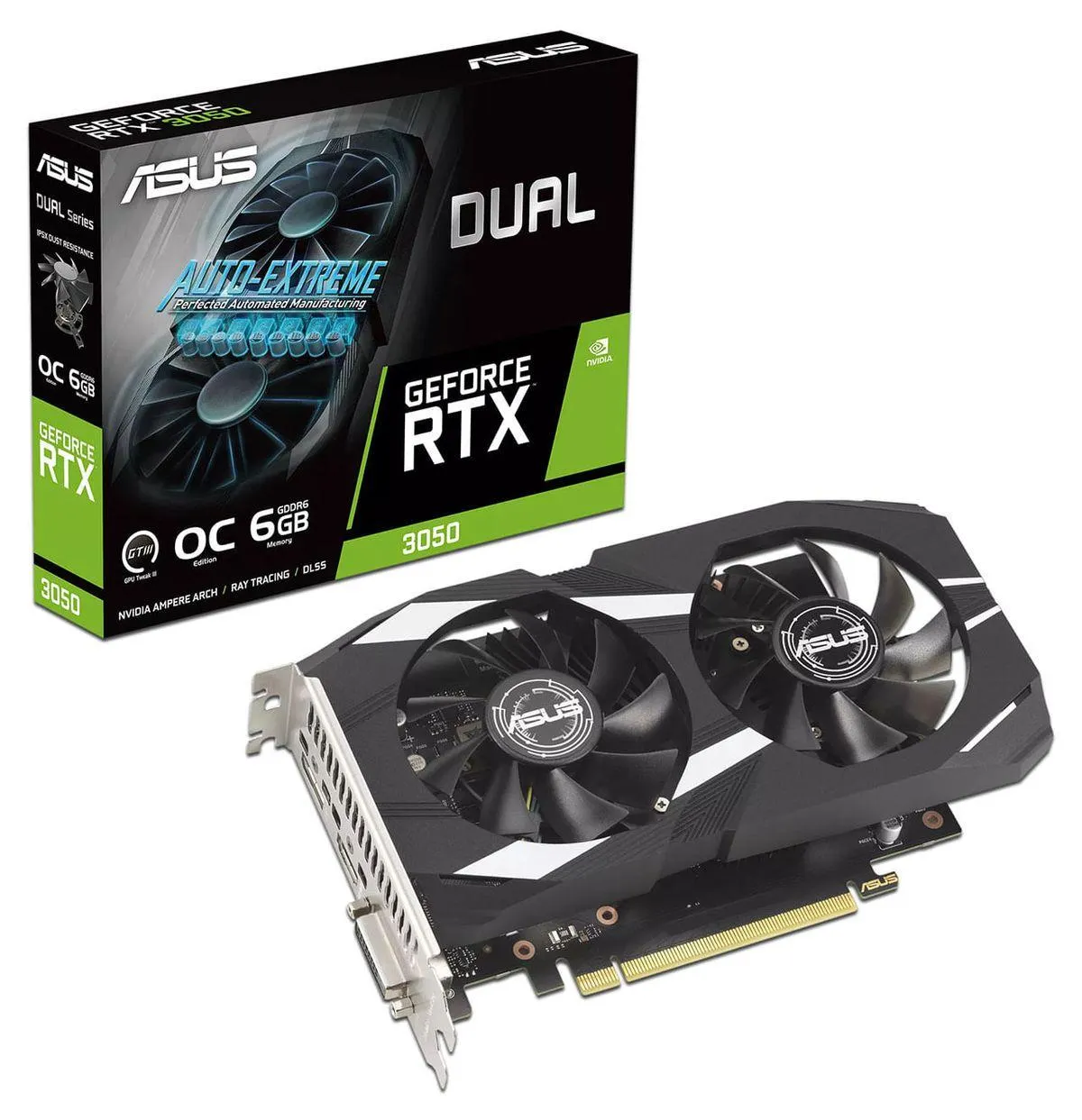Tarjeta de Video NVIDIA GeForce RTX 3050 ASUS Dual OC 6GB GDDR6 6GB