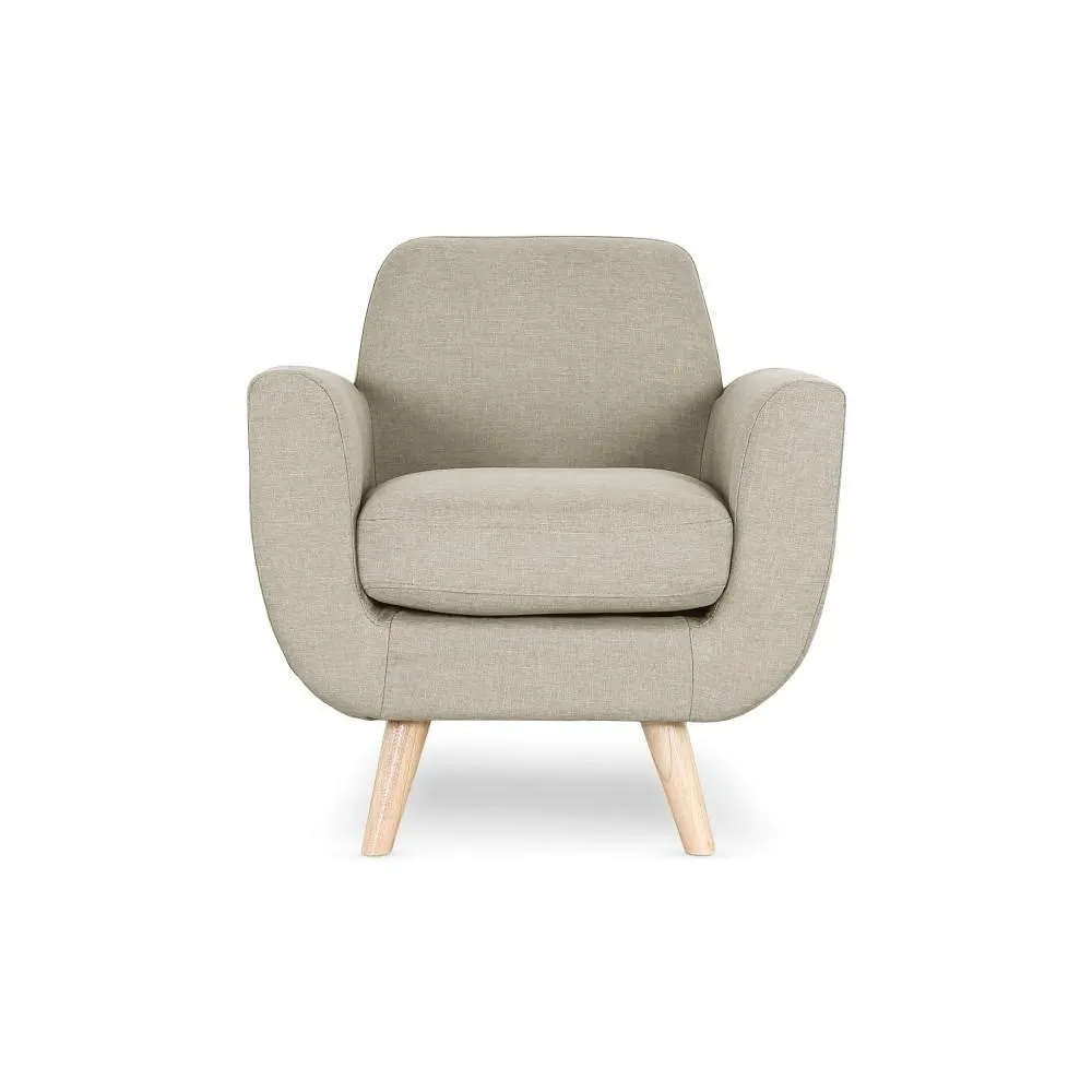 Prado - Sillón estilo moderno en tela color gris claro