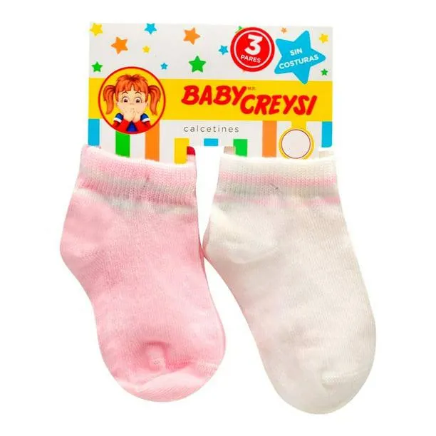 Tines Baby Creysi Talla 2-3X Varios Colores para Bebé 3 Pares