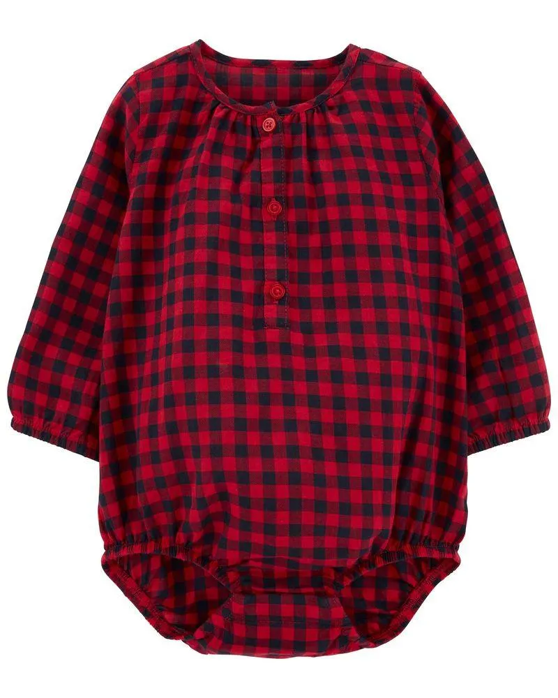 Pañalero De Manga Larga Con Estampado De Cuadros Escoceses De Búfalo Oshkosh B'Gosh