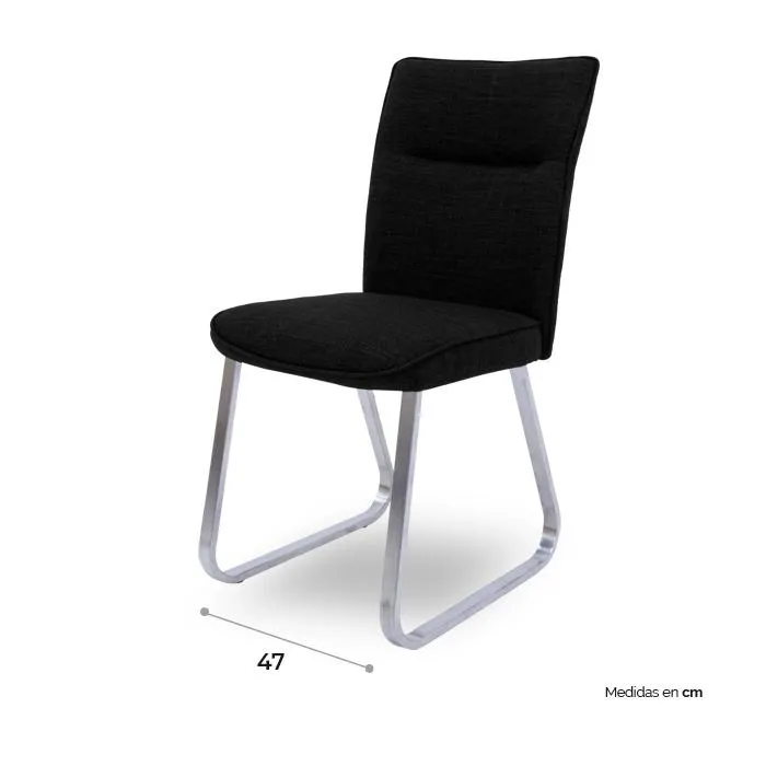 Silla Tela Gris Oxford/plateado Dat