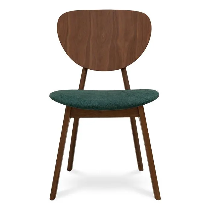 Silla Tela Verde/nogal Cax