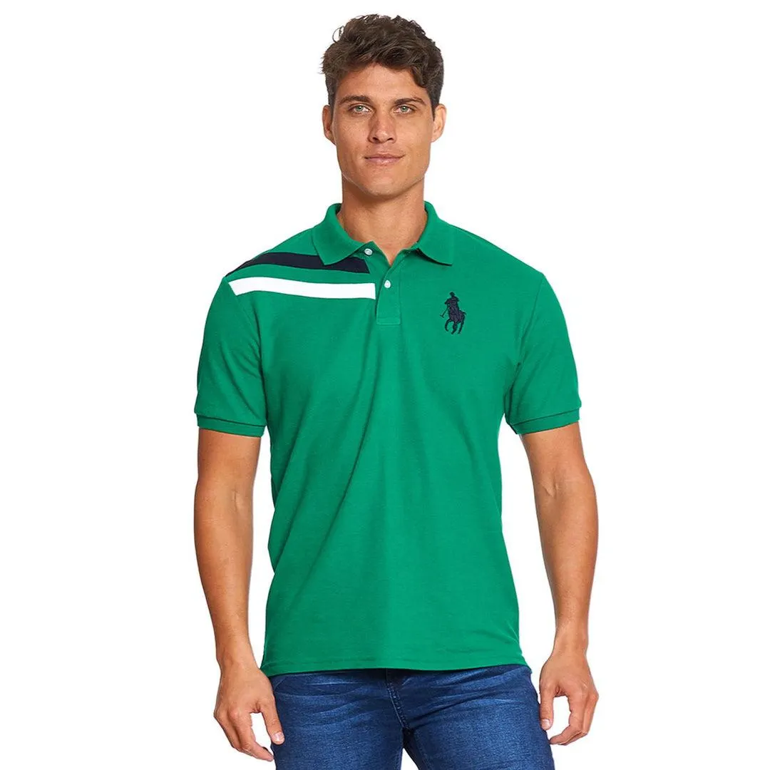 Playera Polo Hombre Moda Casual Manga Corta Verde Kelly