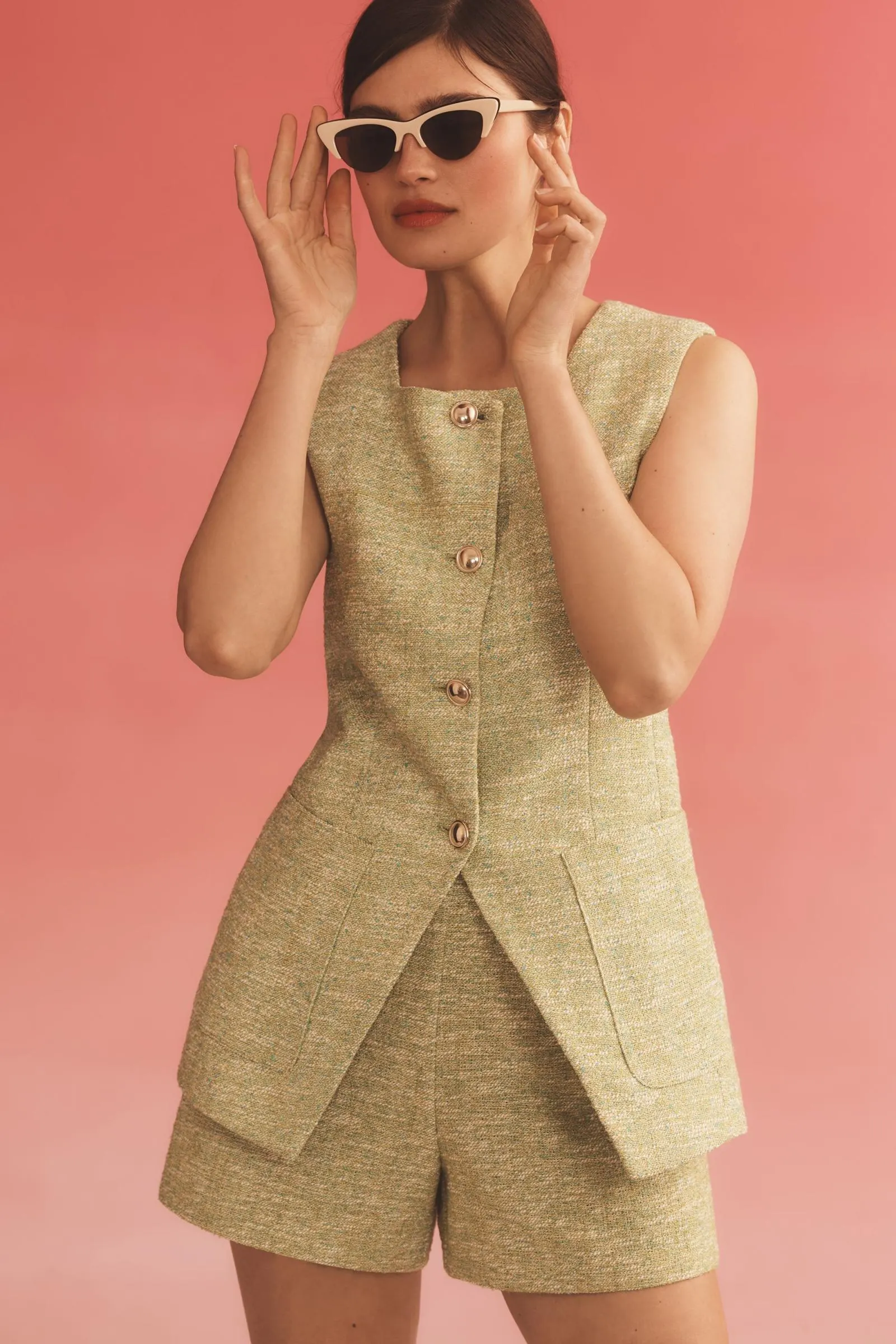 Maeve Tweed Cut-Away Vest