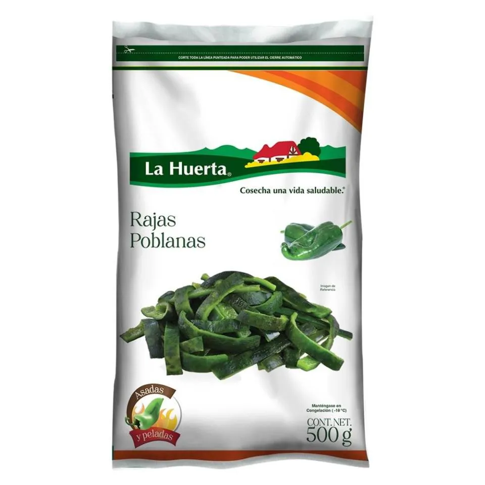 Rajas poblanas La Huerta asadas y peladas 500 g