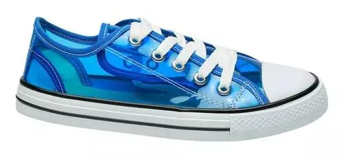 Tenis De Mujer Plástico Transparente Urbanos Ivy Azul Fareli
