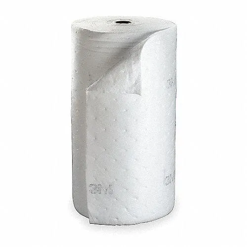 Rollo Absorbente Solo Aceite 3 x 144 pies Poliéster , Polipropileno Blanco