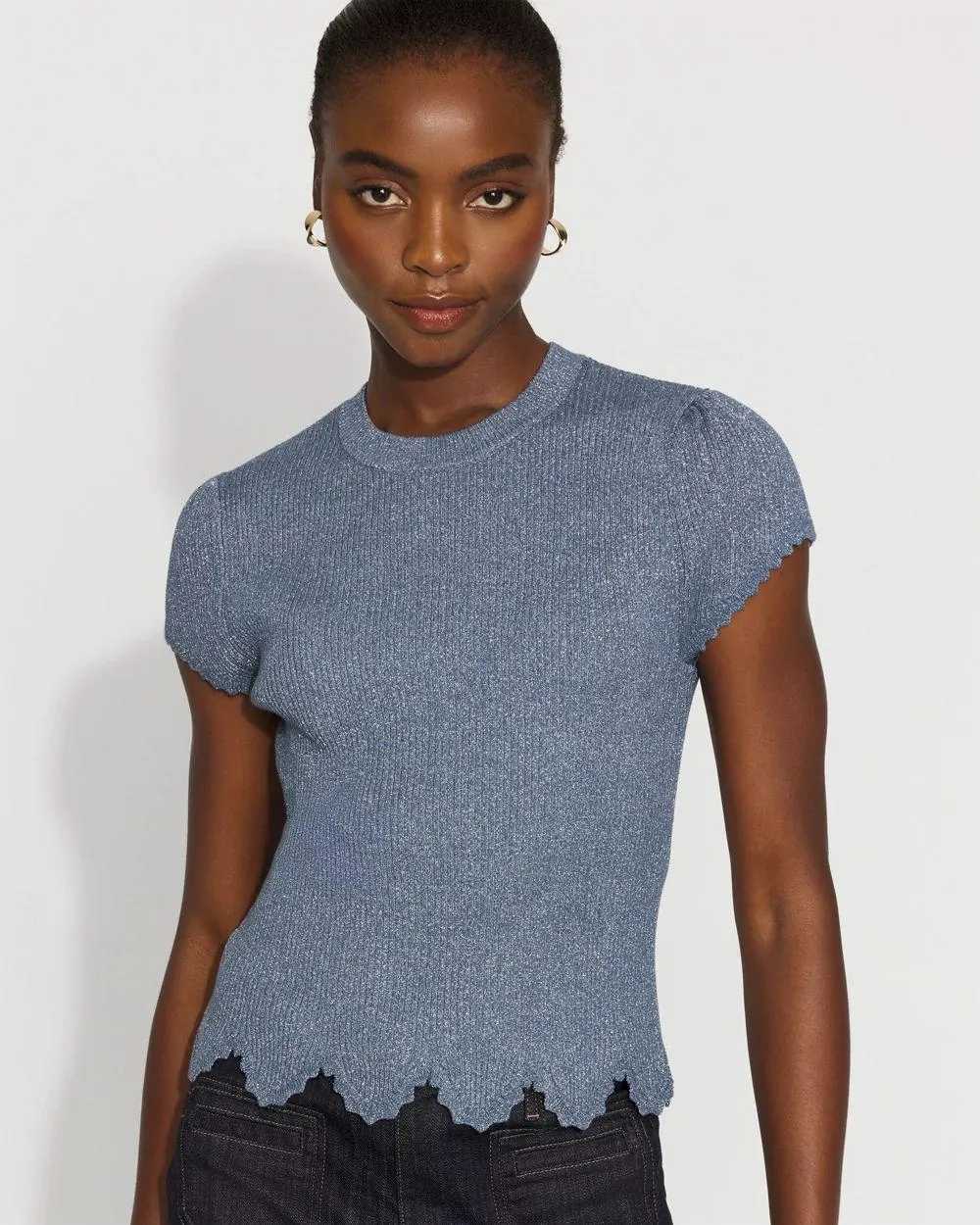 Scalloped Shimmer Sweater