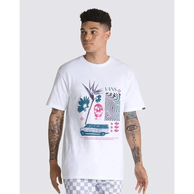 Playeras Warped Vacation Ss Tee Blanco/Rosa/Azul 8WHT