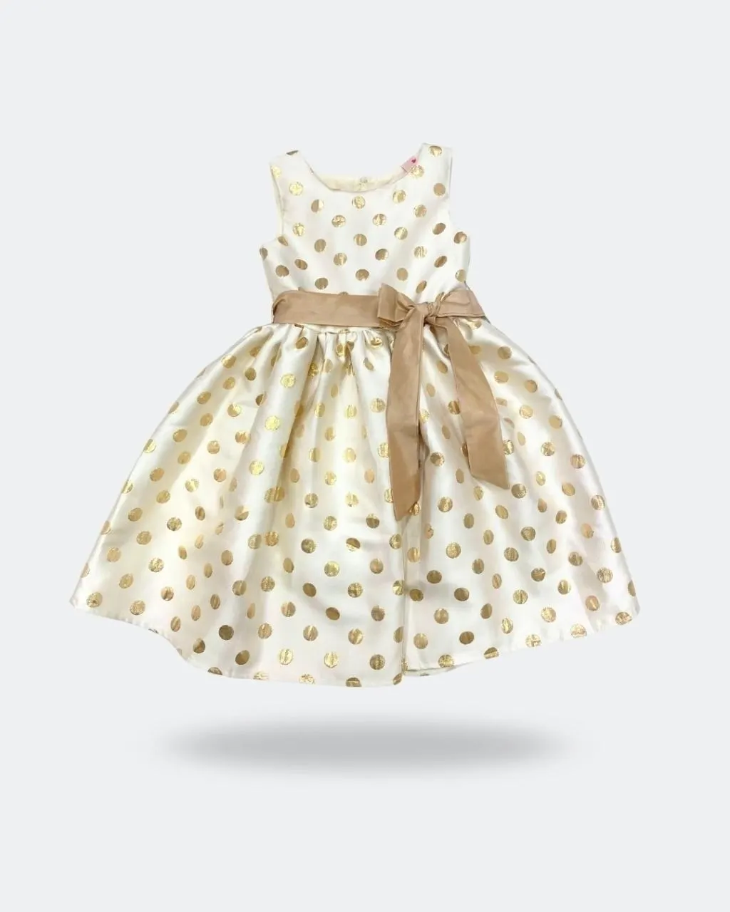 Vestido de puntos dorados