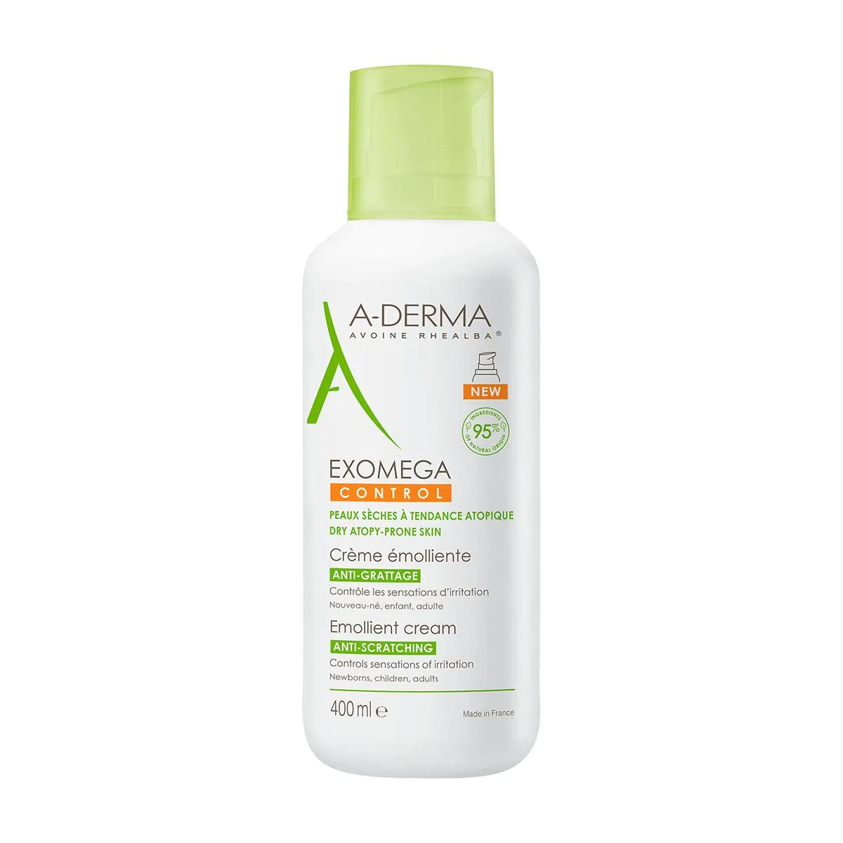 Aderma Exomega control crema, reduce la comezón de la piel atópica 400ml.