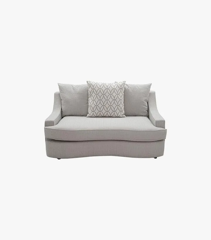 Love Seat Bora de tela color gris