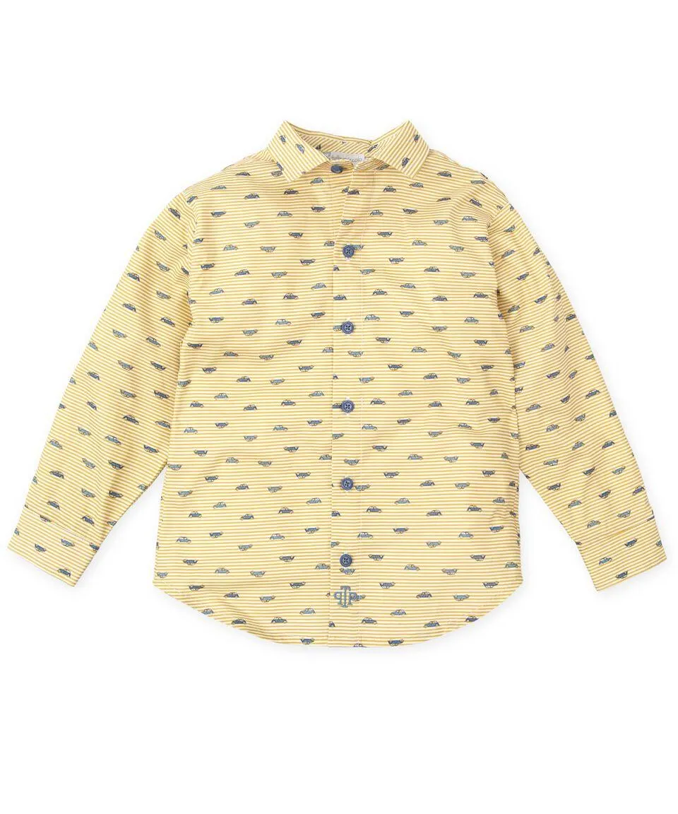 Camisa de rayas con manga larga Niño