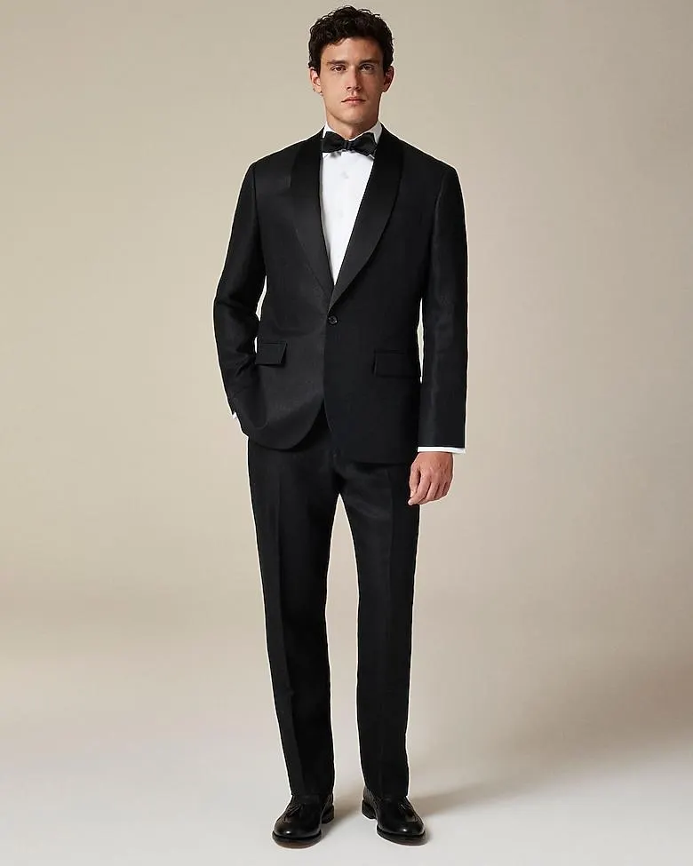 Crosby Classic-fit shawl-collar tuxedo jacket in linen herringbone