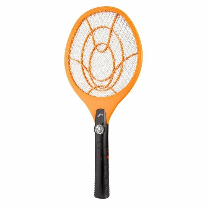 Raqueta eléctrica recargable con lámpara mata insectos
