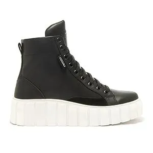 SNEAKER BOTÍN URBANO PLATAFORMA DENTADA CAPA DE OZONO PARA MUJER ESTILO 625402 NEGRO