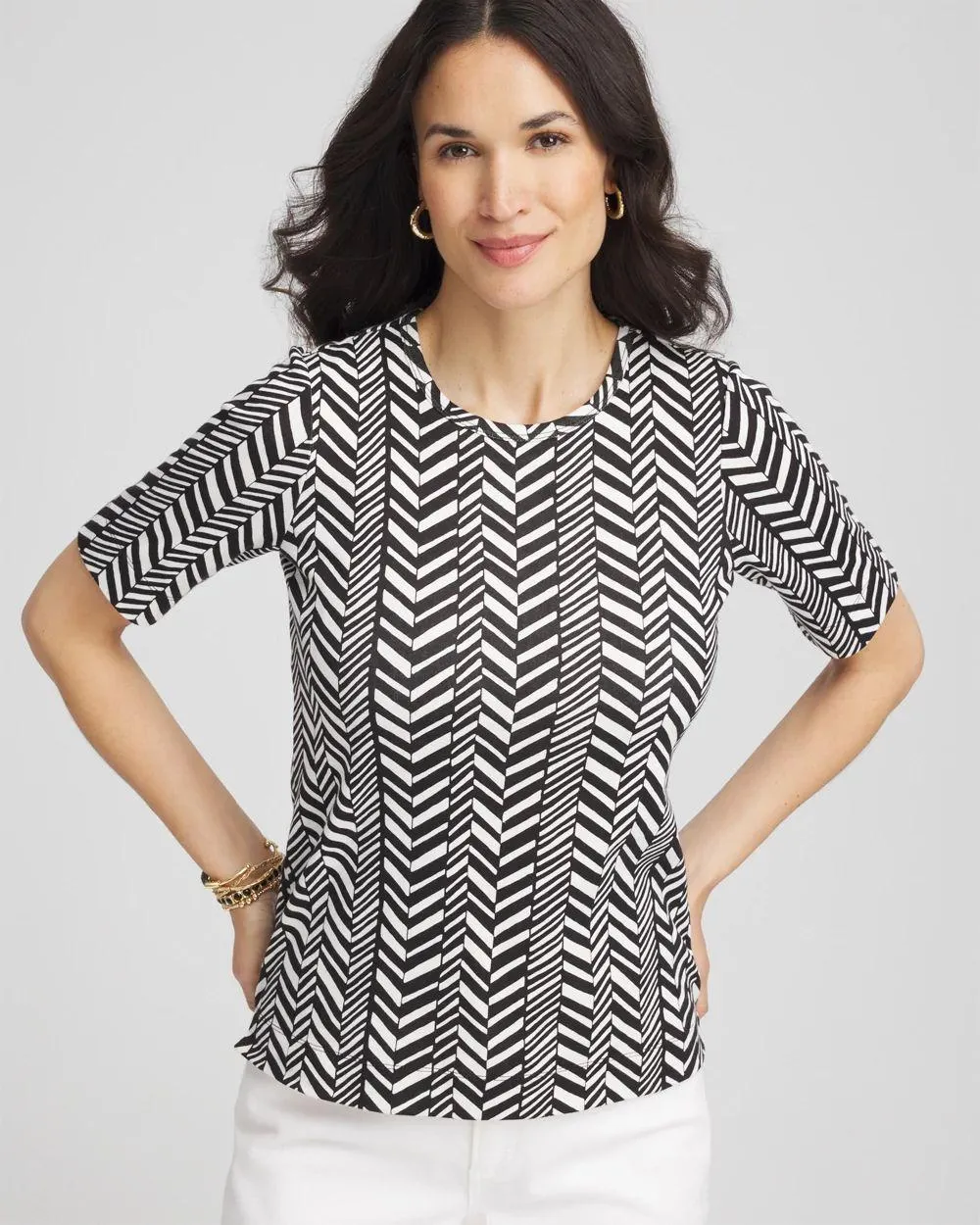 Printed Classic Fit Pima Cotton Tee