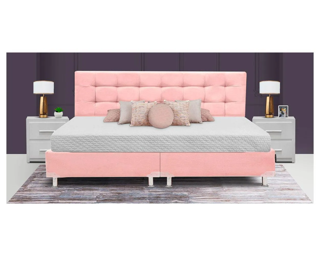 Cama King Size Catania Rosa
