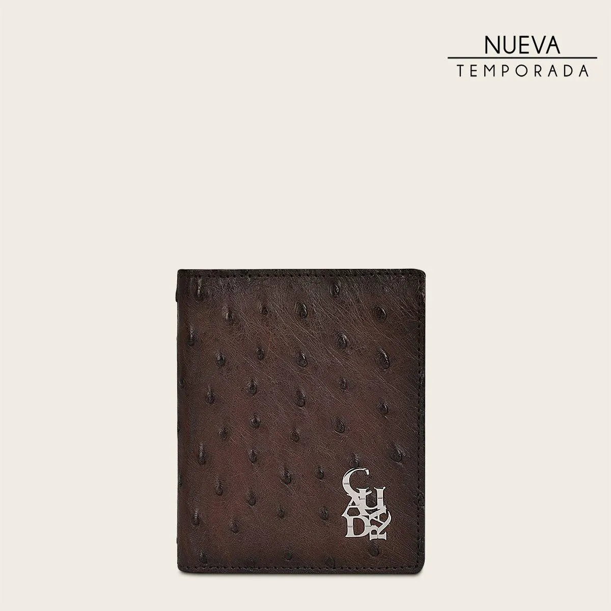 Billetera en piel genuina de avestruz