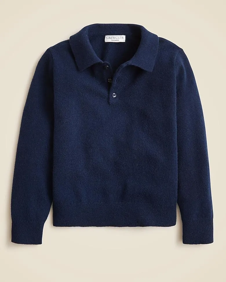 Kids' cashmere collared pullover