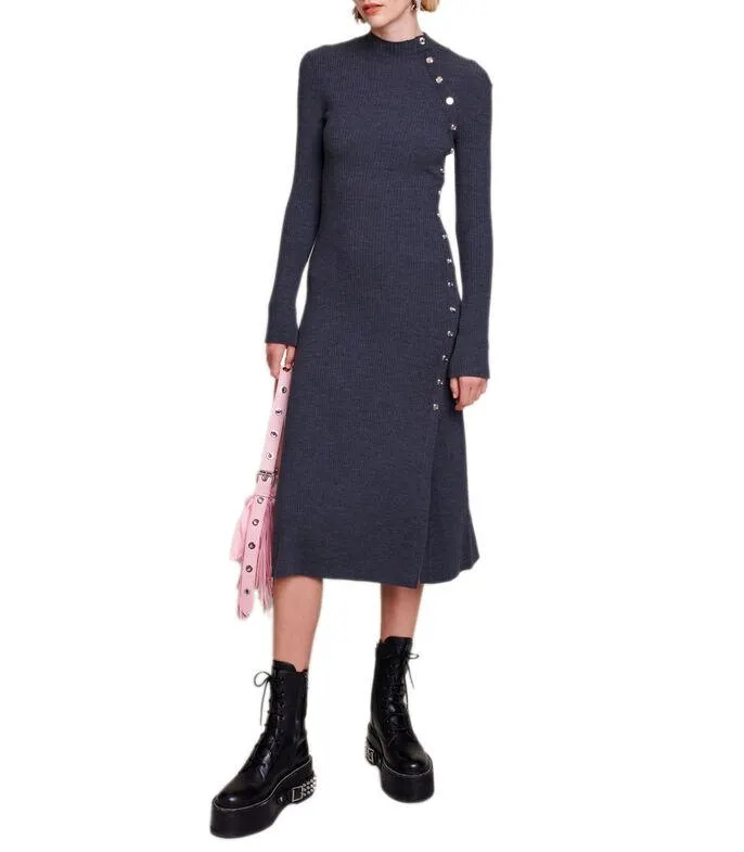 Vestido largo manga larga liso Ravie Mujer