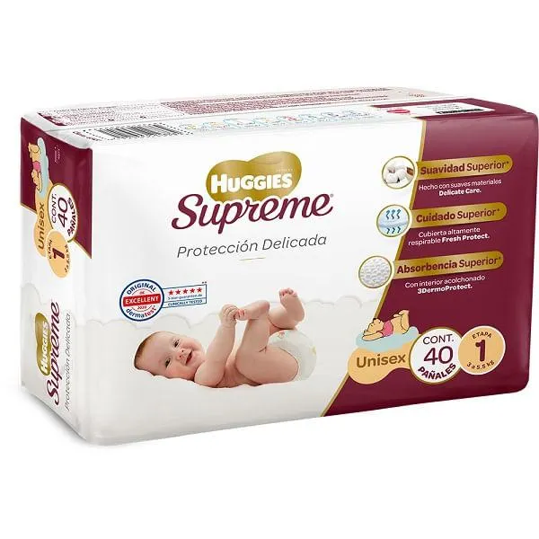 Pañal Huggies Et1 supreme 40 pzas.