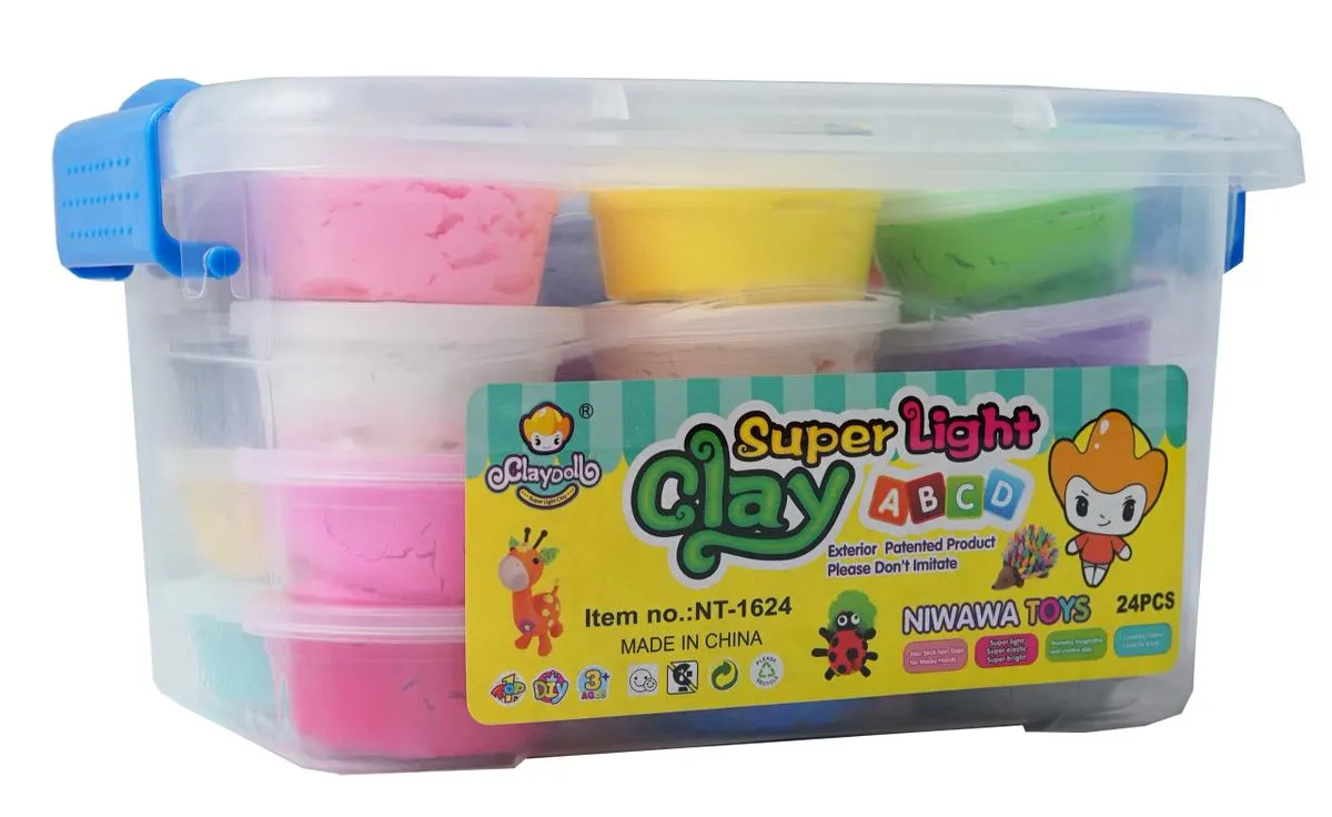 Cubeta Plastilina CLAYDOLL con 24 PZ