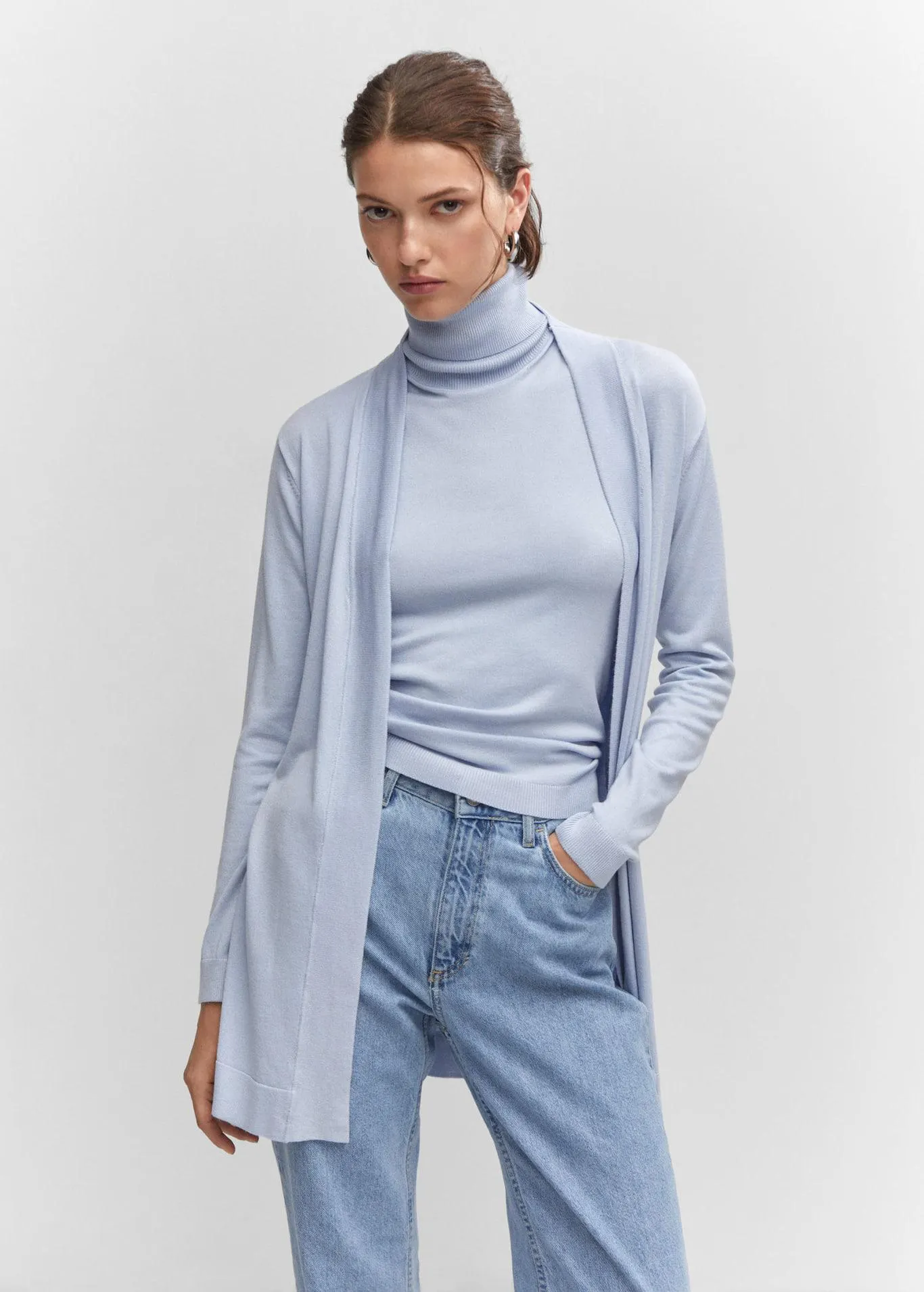 Cardigan de malha fina