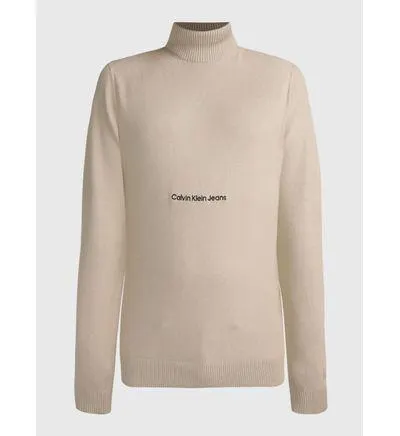 Suéter Calvin Klein con Logo Hombre Beige