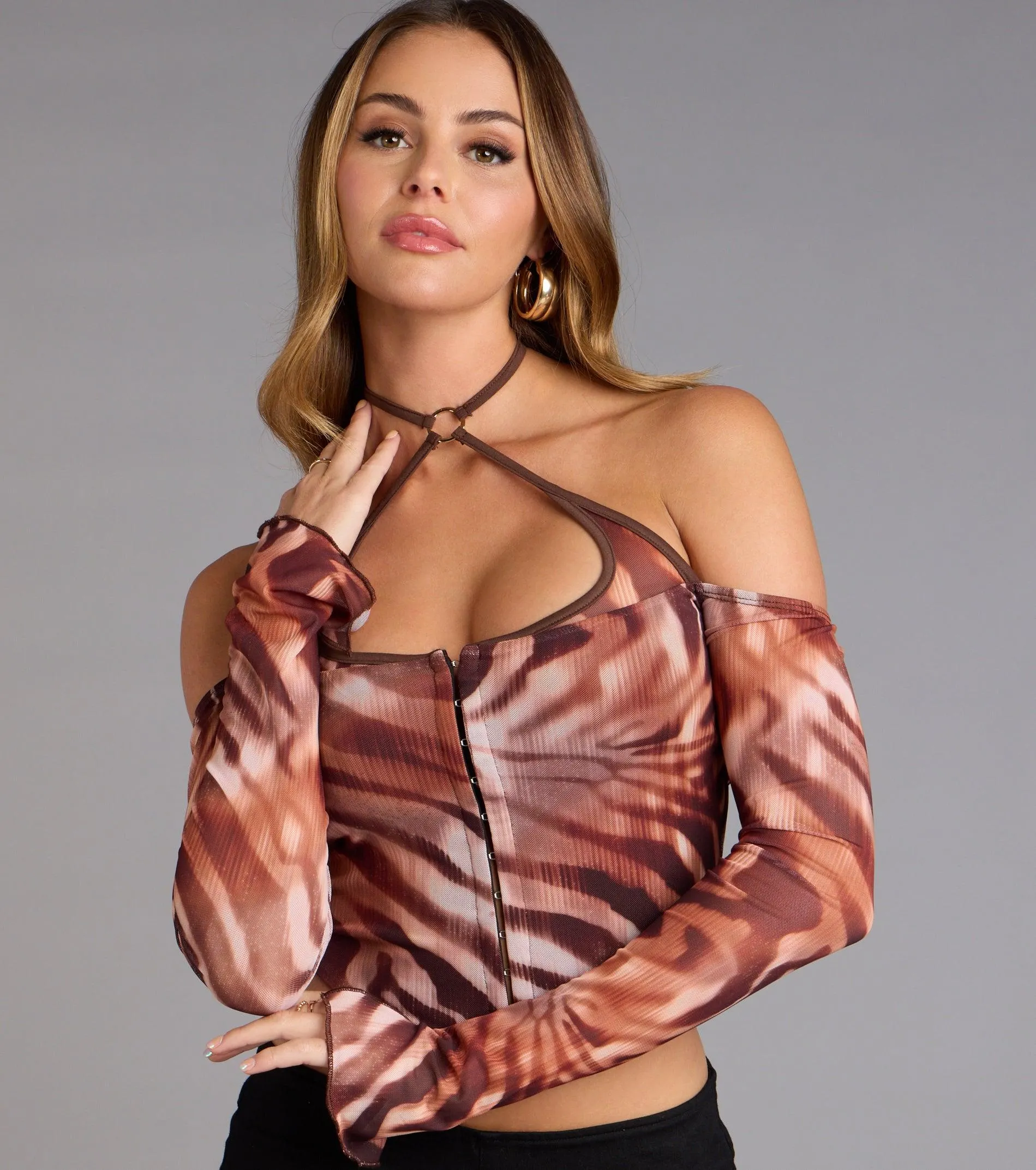 Wild Streak Cold Shoulder Crop Top