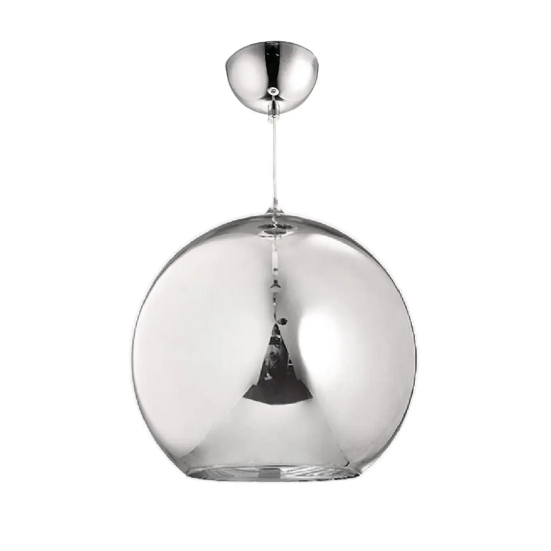 Lámpara colgante esferica con cuerpo de cristal de 45cm con cable de 3m