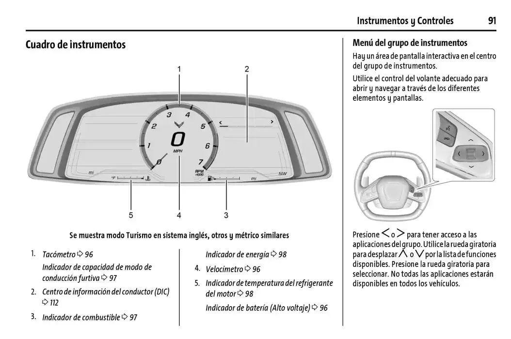 Catálogo de Chevrolet Corvette Stingray Manual del propietario 22 de enero al 31 de diciembre 2025 - Pagina 92