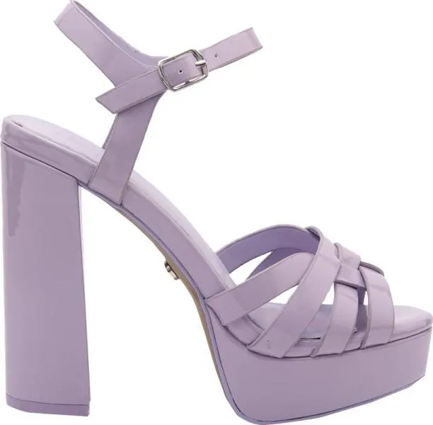 sandalia tacón plataforma monocolor