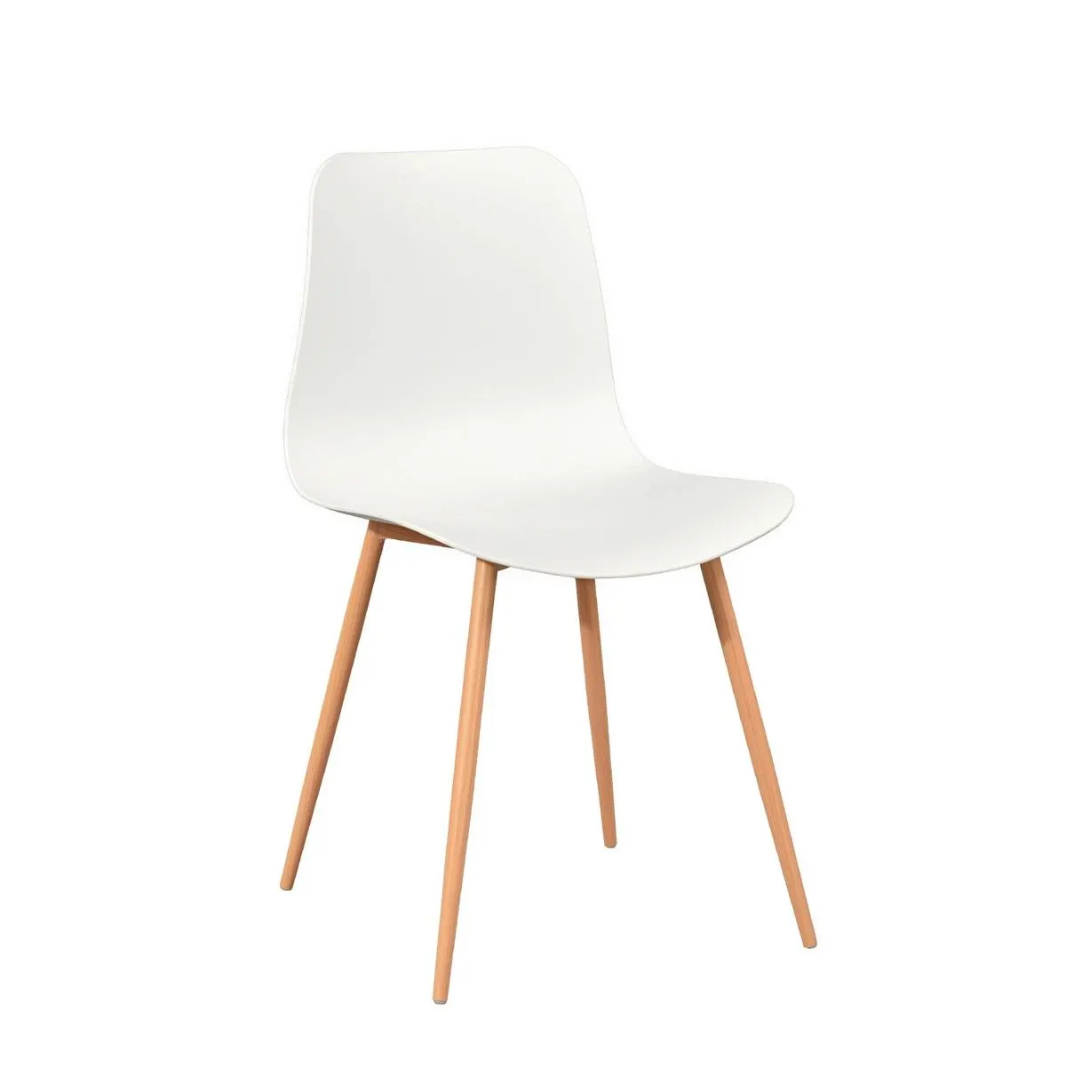 Set de 4 piezas silla de comedor CHARMAN PP blanco patas de metal Bekan