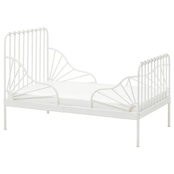 Cama extensible con somier, blanco,