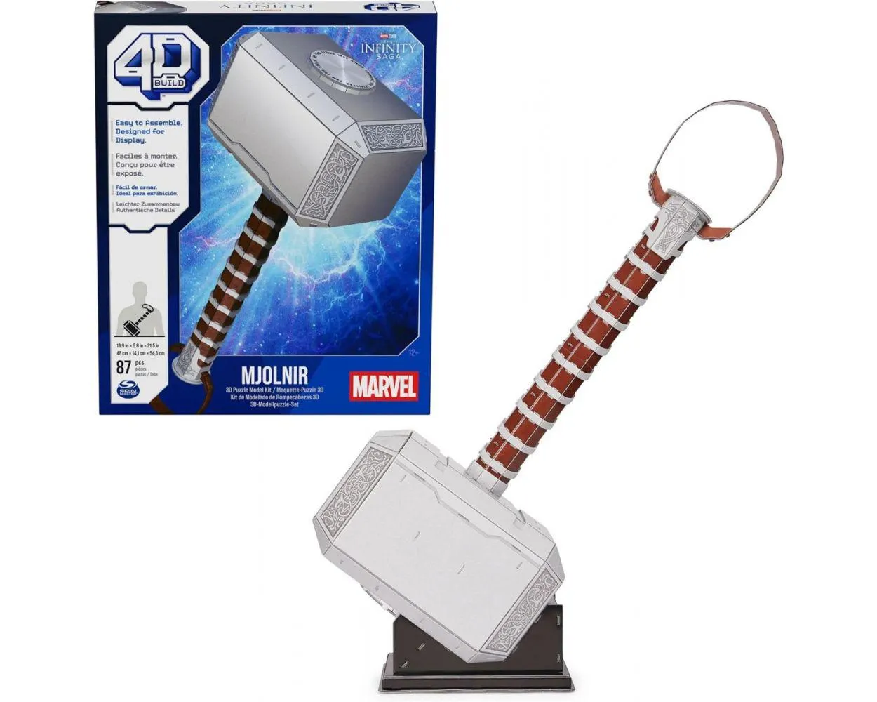 4D Build Kit de maqueta de Rompecabezas Martillo Mjolnir de Thor de Marvel