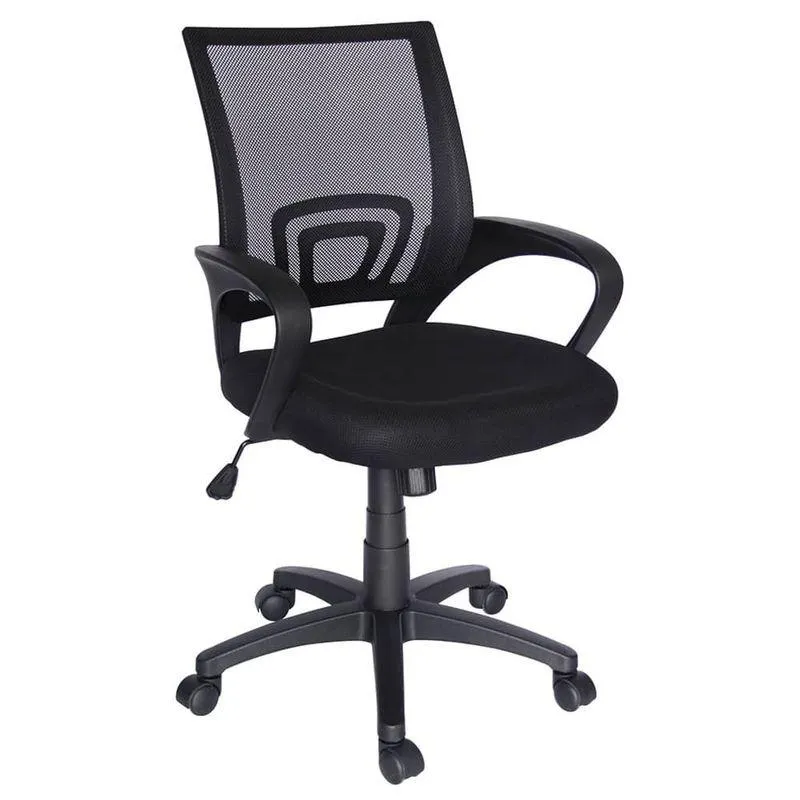 Silla Negra Secretarial con Recargabrazos Ecochair Offiho