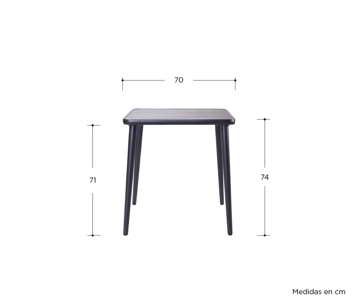 Mesa de comedor Trento cuadrada - Café