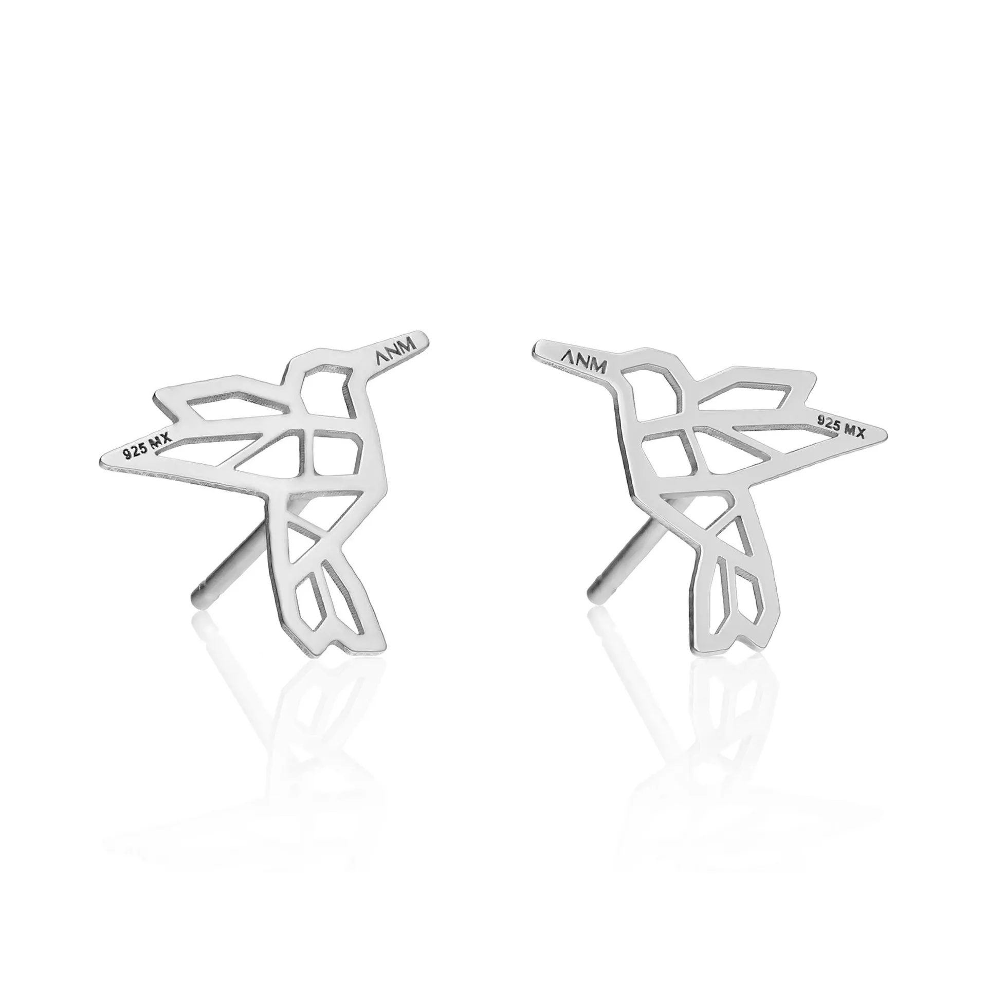 Aretes Mujer Plata 925 Origami Colibr’ Anamora por Tanya Moss