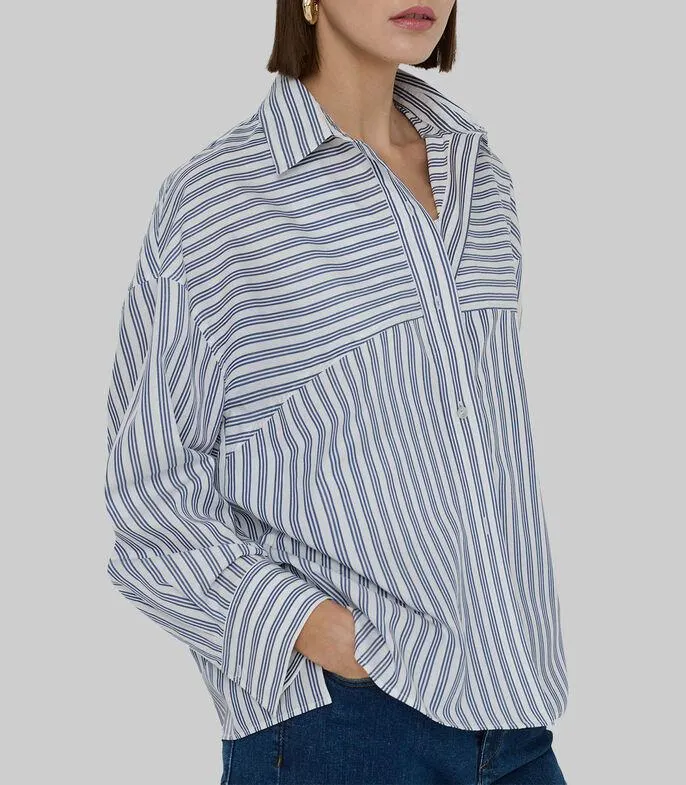 Camisa de rayas manga larga Mujer