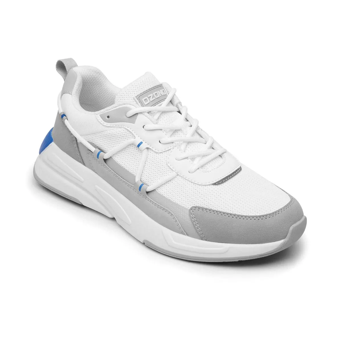 SNEAKER URBANO AGUJETAS CAPA DE OZONO PARA HOMBRE ESTILO 600501 BLANCO-GRIS