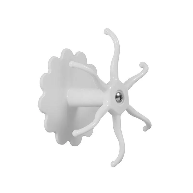 Gancho Adhesivo Giratorio Plástico Blanco 7.4x5 cm 0.5 kg