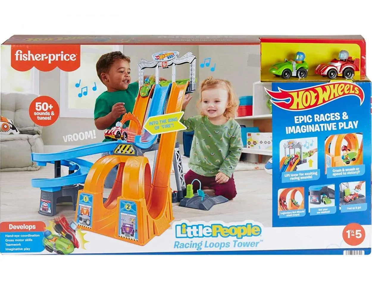 Fisher-Price Little People Gran Pista de Carreras de Hot Wheels