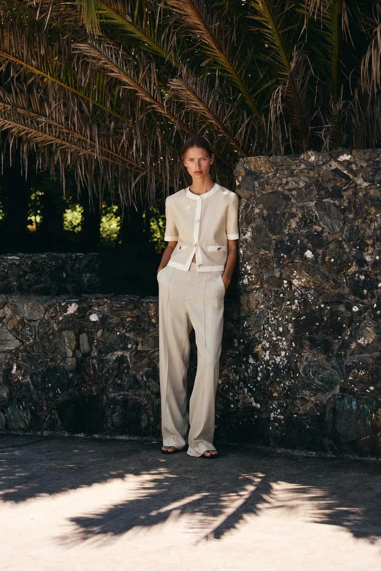 BLAZER MANGA CORTA CON LINO