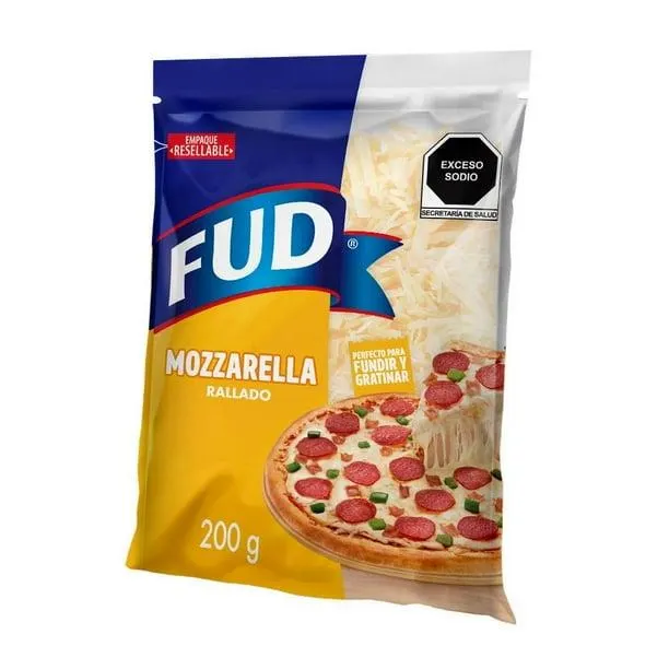 Queso mozzarella FUD 35 rallado 200 g