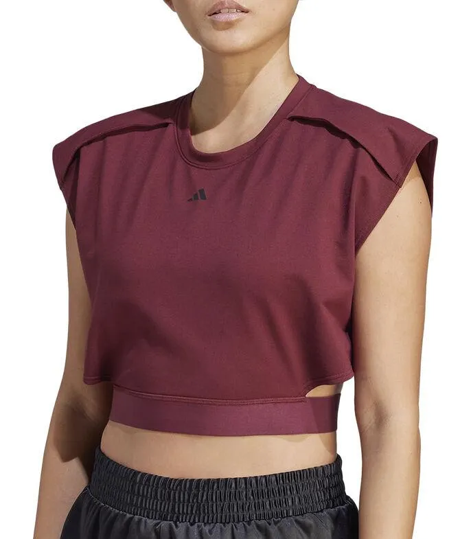 Playera deportiva crop sin mangas Mujer