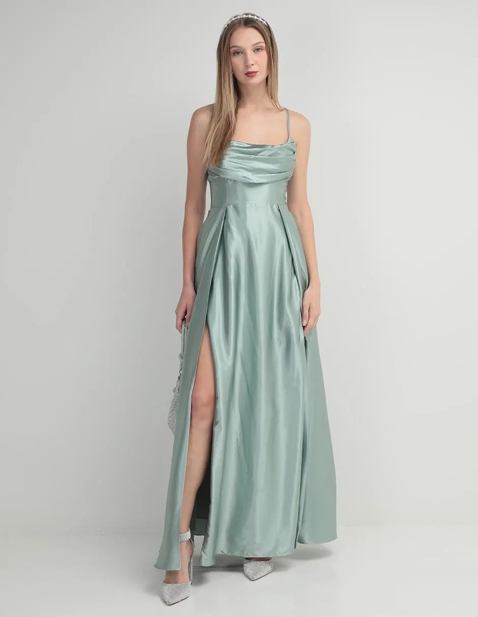 Vestido maxi de fiesta Eva Brazzi escote bajo