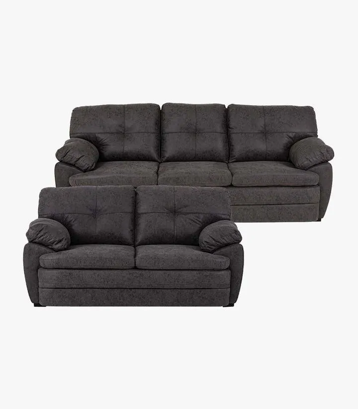 Sala Kristen de Tela Color Gris - Sofá y Love Seat