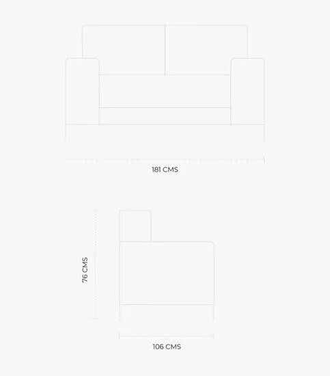 Love Seat Vicata Tela Color Beige de Boal